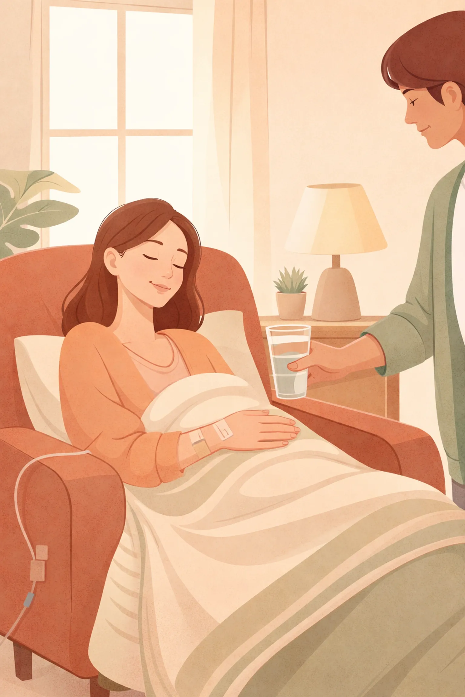 Patient recovering comfortably after IV sedation for dental phobia with supportive care